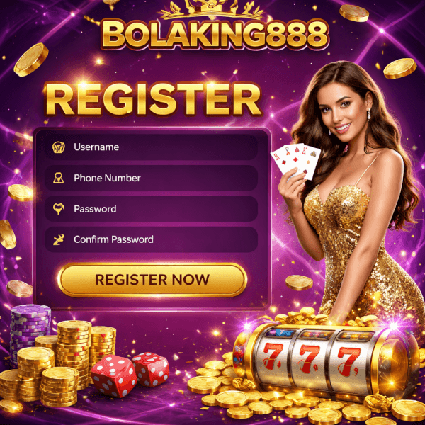 BolaKing888 player login screen for gaming platform with casino games slot lobby live tables and sports section